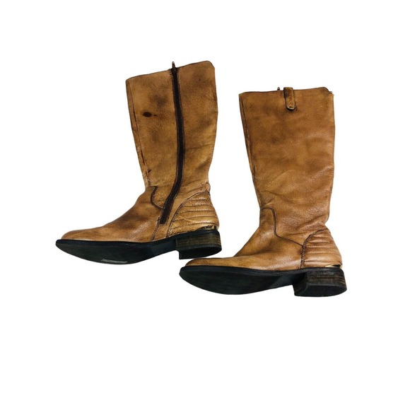 Steve Madden Cognac Rustic Leather Boots sz 8 - Picture 7 of 10